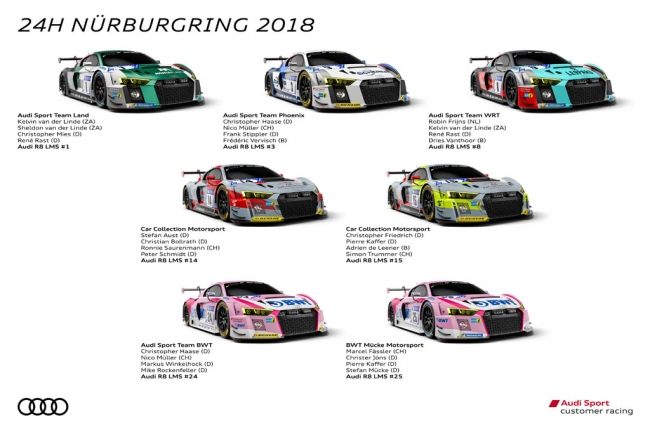 ニュルブルクリンク24時間レース：Audi Sportカスタマーレーシング最大