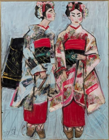 《舞妓二人》1977年、油彩