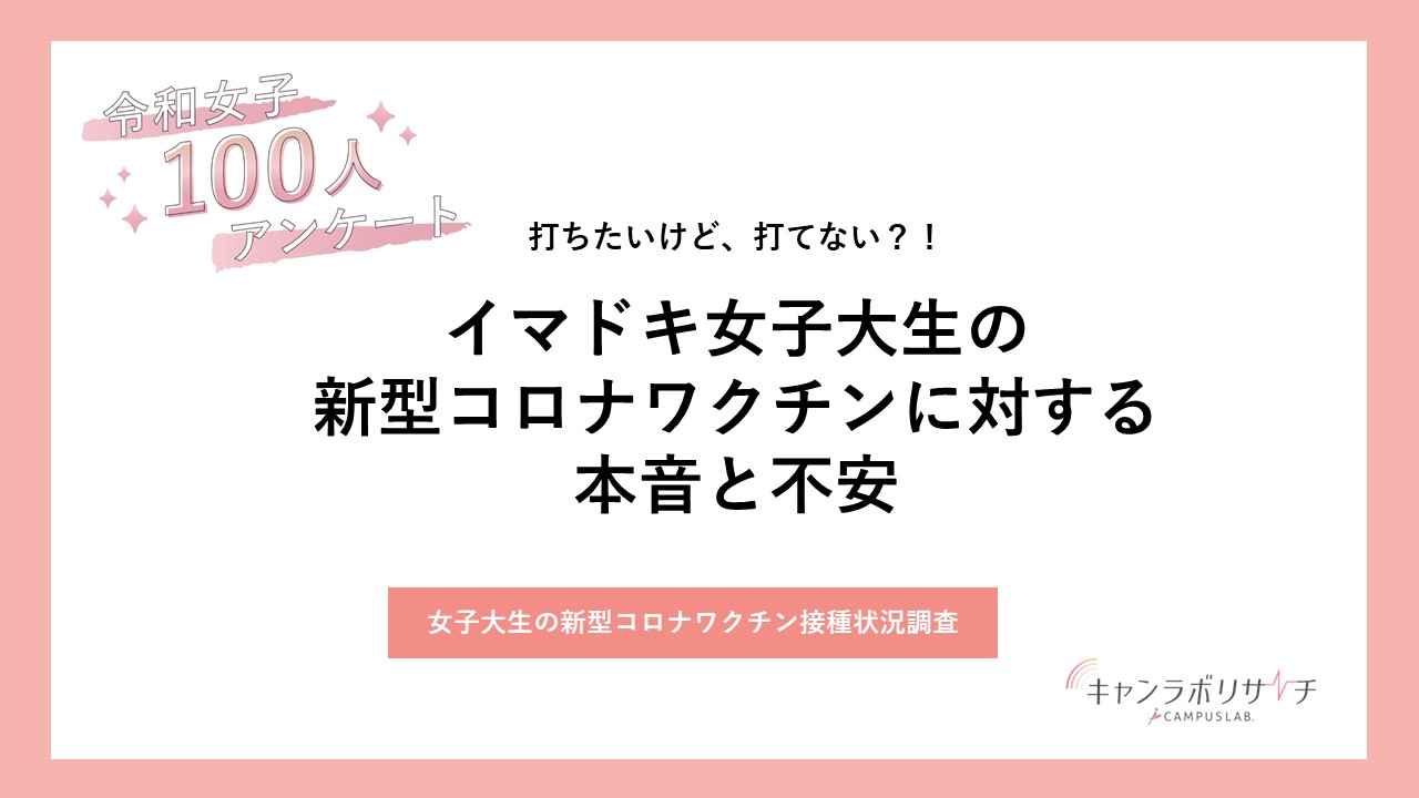 女子大生100人に新型コロナワクチン に対する本音と不安を調査 キャンラボリサーチ 打ちたいけど打てない 慎重派 女子大生がいま不安に思うこと キャンパスラボのプレスリリース