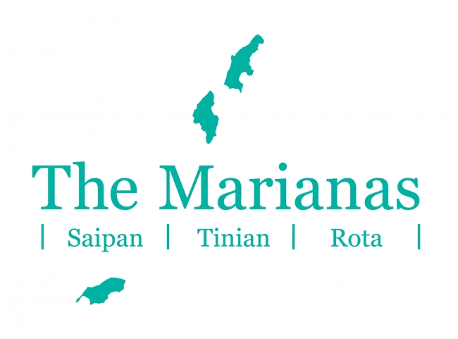 マリアナ3島のロゴ。島の形や位置関係を正確に表現