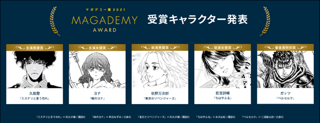 マンガのキャラクター を讃えるアワード マガデミー賞 21 各部門賞の受賞キャラクター決定 ミステリと言う勿れ 久能整さん 暁のヨナ ヨナ さんなど受賞キャラクターを発表 株式会社bookliveのプレスリリース