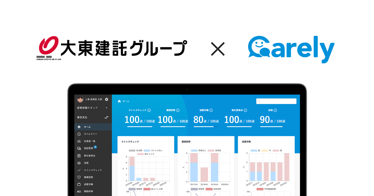大東建託グループ、「Carely」を導入し健康管理のクラウド一元化を推進