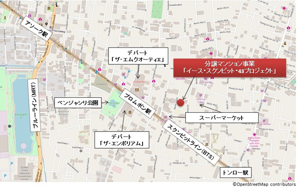 【分譲マンション事業「イース・スクンビット・43プロジェクト」位置図】