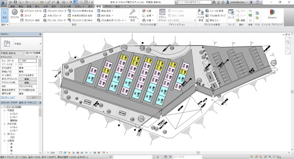 BIMを利用した応急仮設住宅の配置計画案の自動作成の操作画面