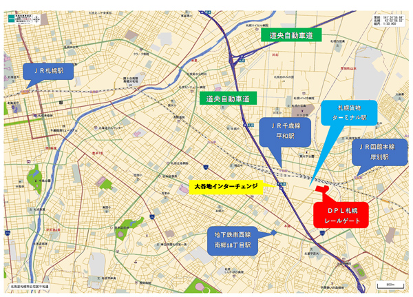 「ＤＰＬ札幌レールゲート」周辺地図