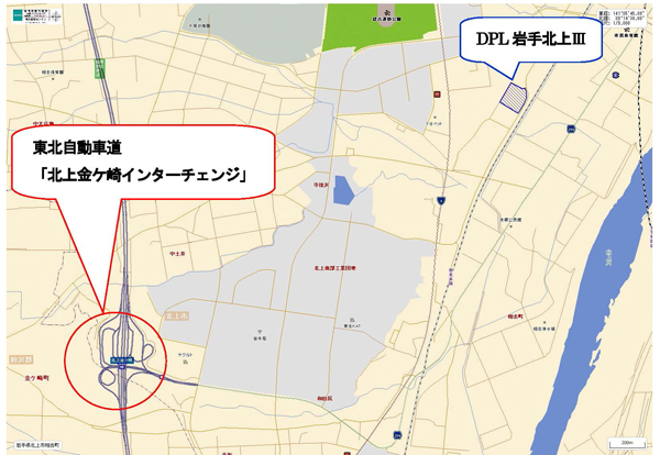 「ＤＰＬ岩手北上Ⅲ」位置図