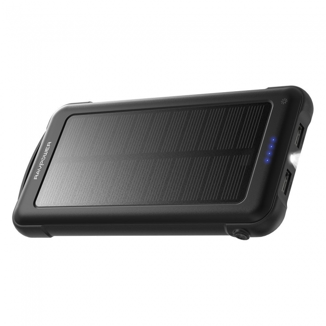 RAVPower】太陽光でも充電できる10000mAhモバイルバッテリー「RP-PB082