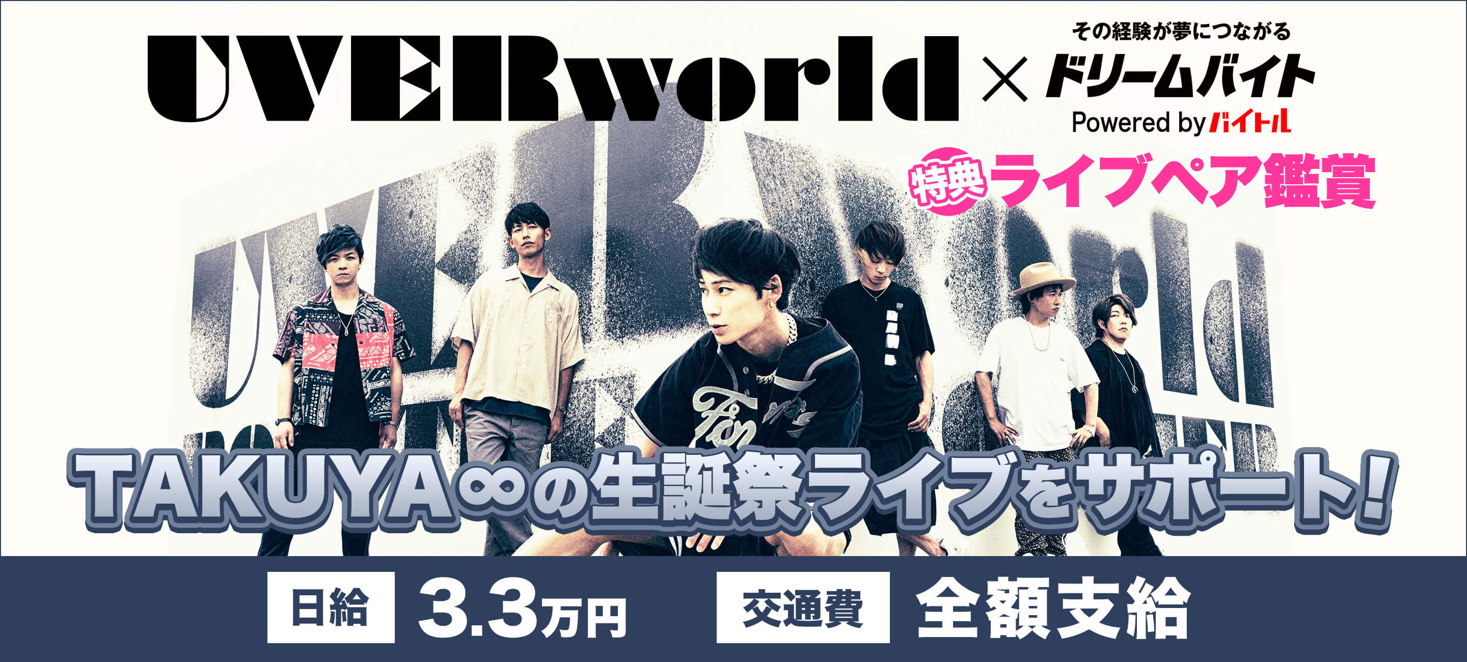 日本を代表する大人気ロックバンドuverworldのライブをサポートできる