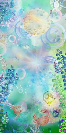 「蟹の親子と輝く泡」イメージ