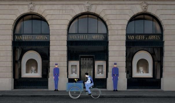 『ディリリとパリの時間旅行』（Dilili in Paris）に登場するヴァン クリーフ＆アーペルのファサード