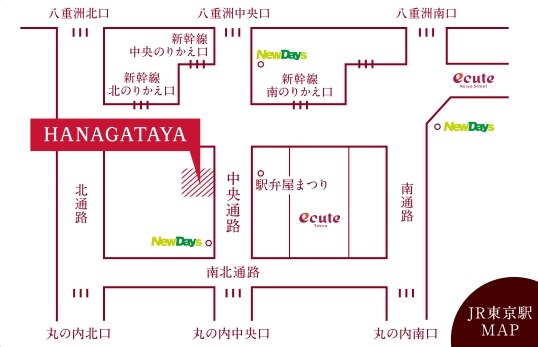 東京駅HANAGATAYAmap