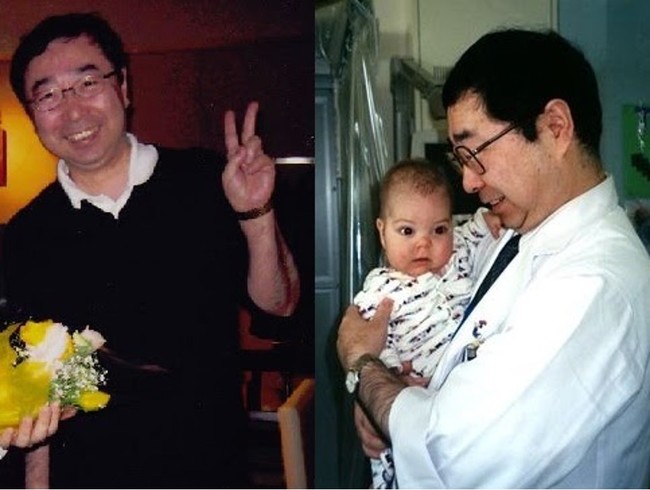 2004年当時の写真。国立成育医療研究センターに入院していた頃のタイラーと、主治医の熊谷昌明先生