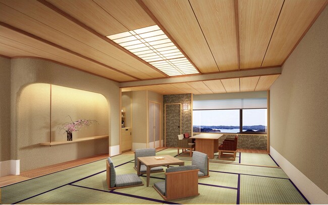 賢島宝生苑・華陽棟9階 特別フロア『翠景~Suikei~』 純和室タイプ(イメージパース) 賢島宝生苑・華陽棟9階 特別フロア『翠景~Suikei~』 純和室タイプ(イメージパース)