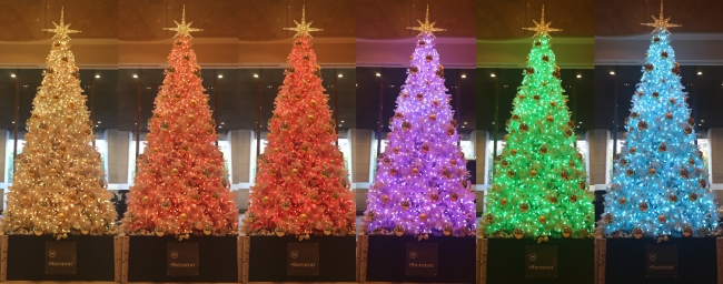1階ロビーに設置する色が変わる「イルミネーション クリスマスツリー」