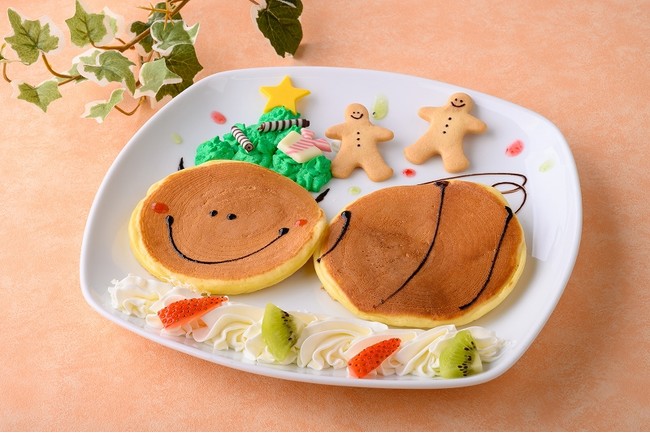 ぶんぶんサンタのハッピークリスマスツリーパンケーキ