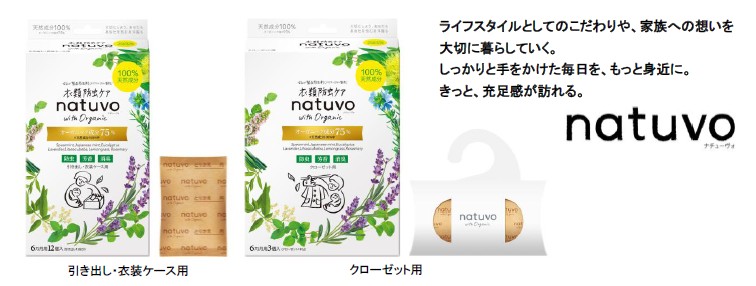 衣類防虫ケア natuvo 引き出し・衣装ケース用12個入 』『 衣類防虫ケア natuvo クローゼット用3個入 』新発売｜アース製薬 株式会社のプレスリリース