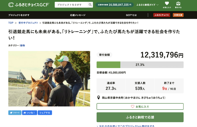 ガバメントクラウドファンディング12月31日まで挑戦中！