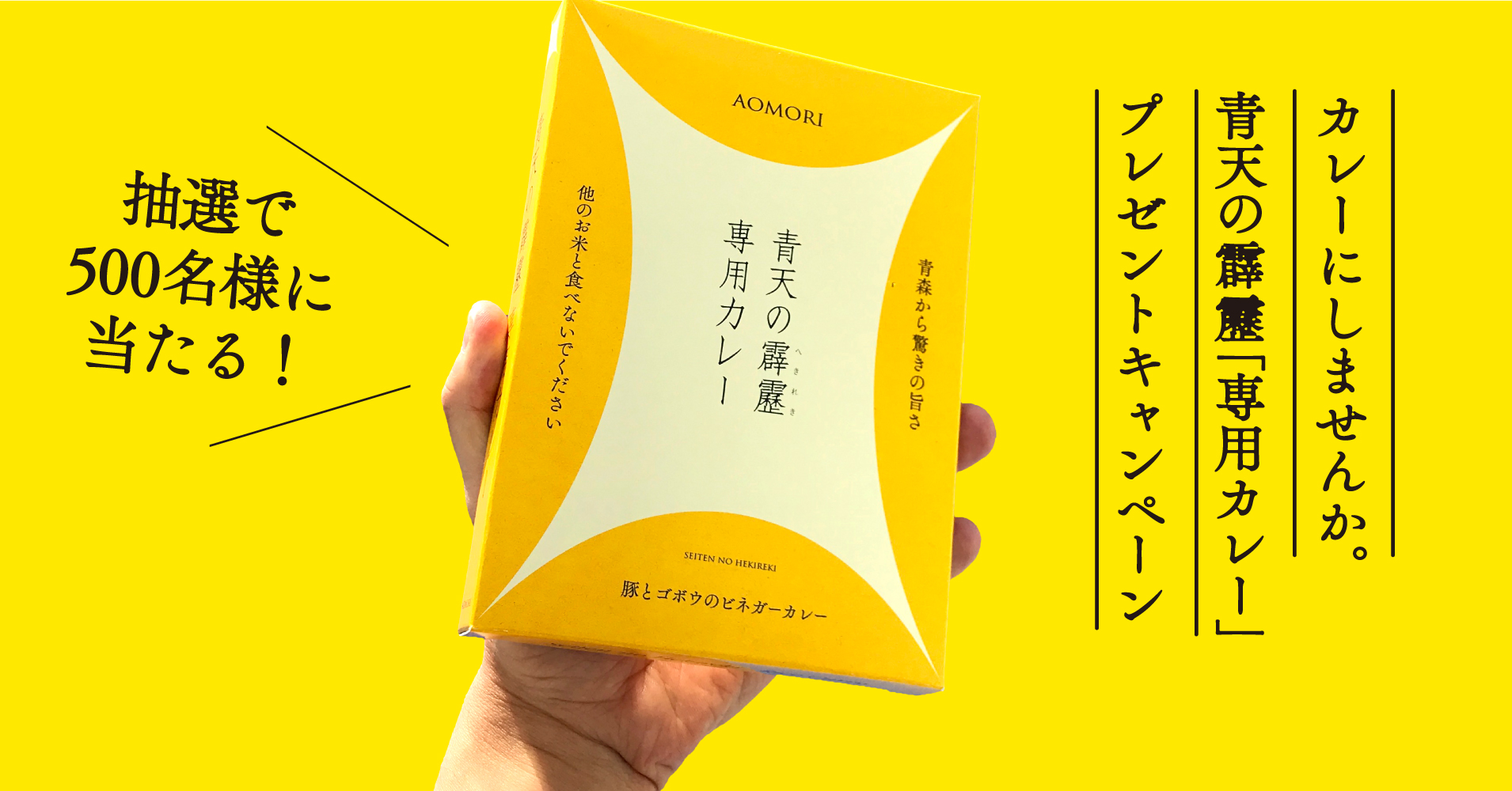 カレーにしませんか。青森お米 青天の霹靂「専用カレー」プレゼント