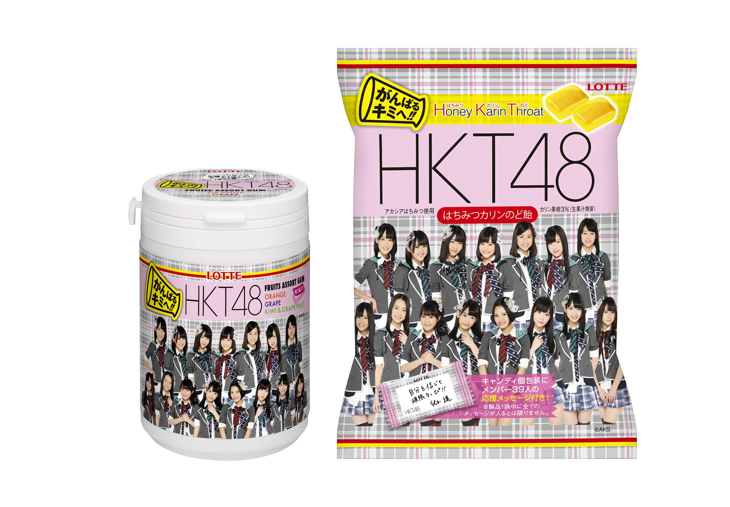 がんばるキミへ Hkt48ボトルガム がんばるキミへ Hkt48のど飴 13年12月24日 火 より全国で発売 Hkt48が がんばるキミ をお菓子で応援 株式会社ロッテのプレスリリース