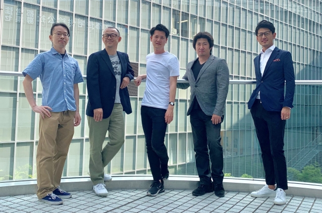 左からエンジニア 櫻井、顧問 佐々木、代表 保坂、社外取締役 須谷、HACK JAPAN HD 保坂