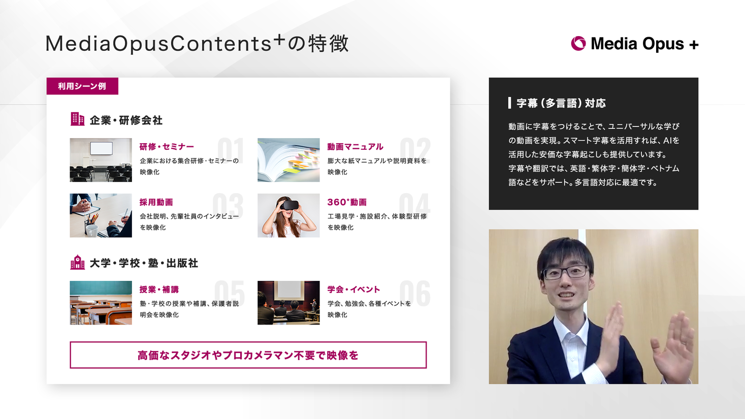 Zoom 録画映像データに対応した学びの映像制作サービス提供のお知らせ 株式会社メディアオーパスプラスのプレスリリース