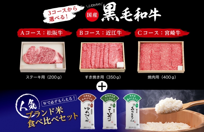 4K有機ELビエラ購入対象：日本の「黒」を味わおう！＆人気ブランド米 食べ比べセットキャンペーン