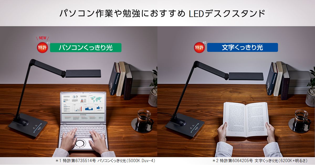 【USB端子付き】パナソニック SQ437 LEDデスクスタンド 置き型