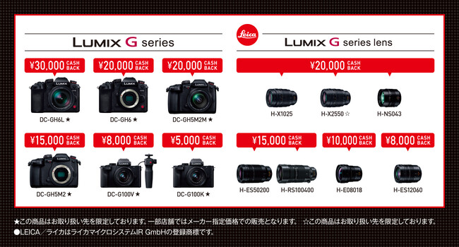 LUMIX Gシリーズ対象商品