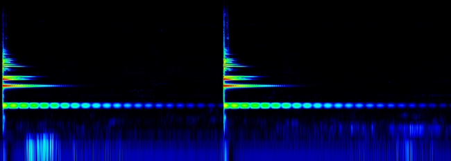 サイン音を制作する理論背景となる鐘の音の音響分析（スペクトログラム）