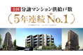 2025年 全国分譲マンション 売主グループ別供給戸数ランキング5年連続No.1を獲得！