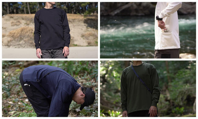 バックポケットドローコード付き機能性Tシャツ「PLAY UTILITY BACK POCKET T-Shirts / Long Sleeve T- Shirts」コットン100%のヘビーウェイトな1着｜ROOT株式会社のプレスリリース