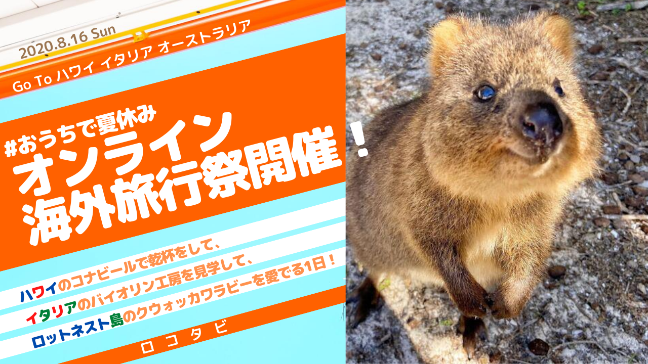 おうちで夏休み ロコタビ 8月16日 日 オンライン海外旅行祭を開催 Goto ハワイ イタリア オーストラリア ロコタビのプレスリリース