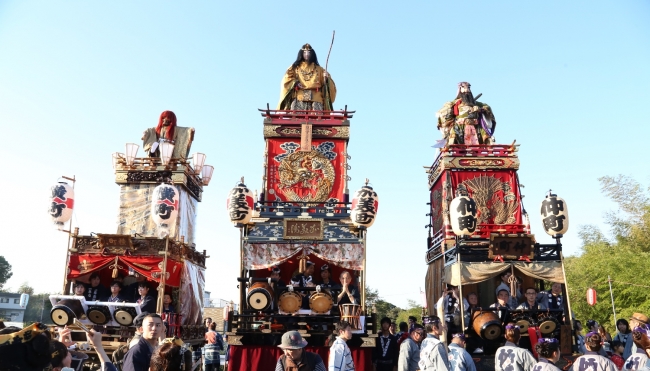 「佐倉の秋祭り」でひき廻される勇壮な山車