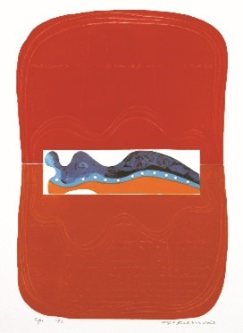 深沢幸雄　《窓》1972年／銅版画 73.2×49.2