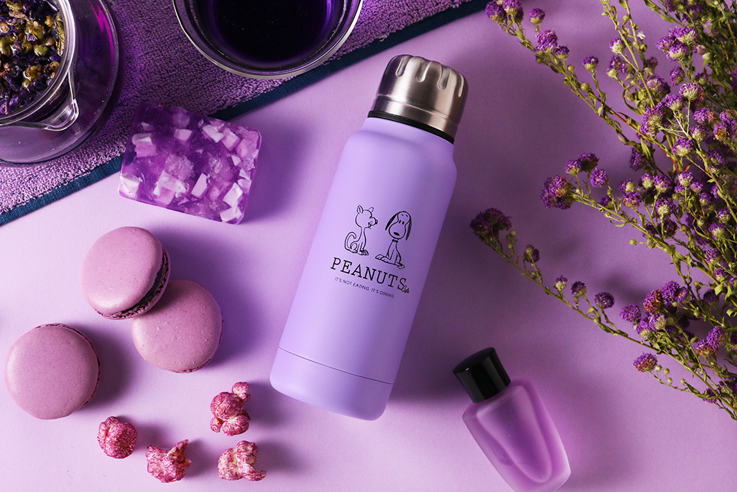 オンラインショップ限定 Peanuts Cafe Thermo Mug アンブレラボトルミニに新色パープルが登場 2月19日 水 より販売開始 株式会社ポトマックのプレスリリース