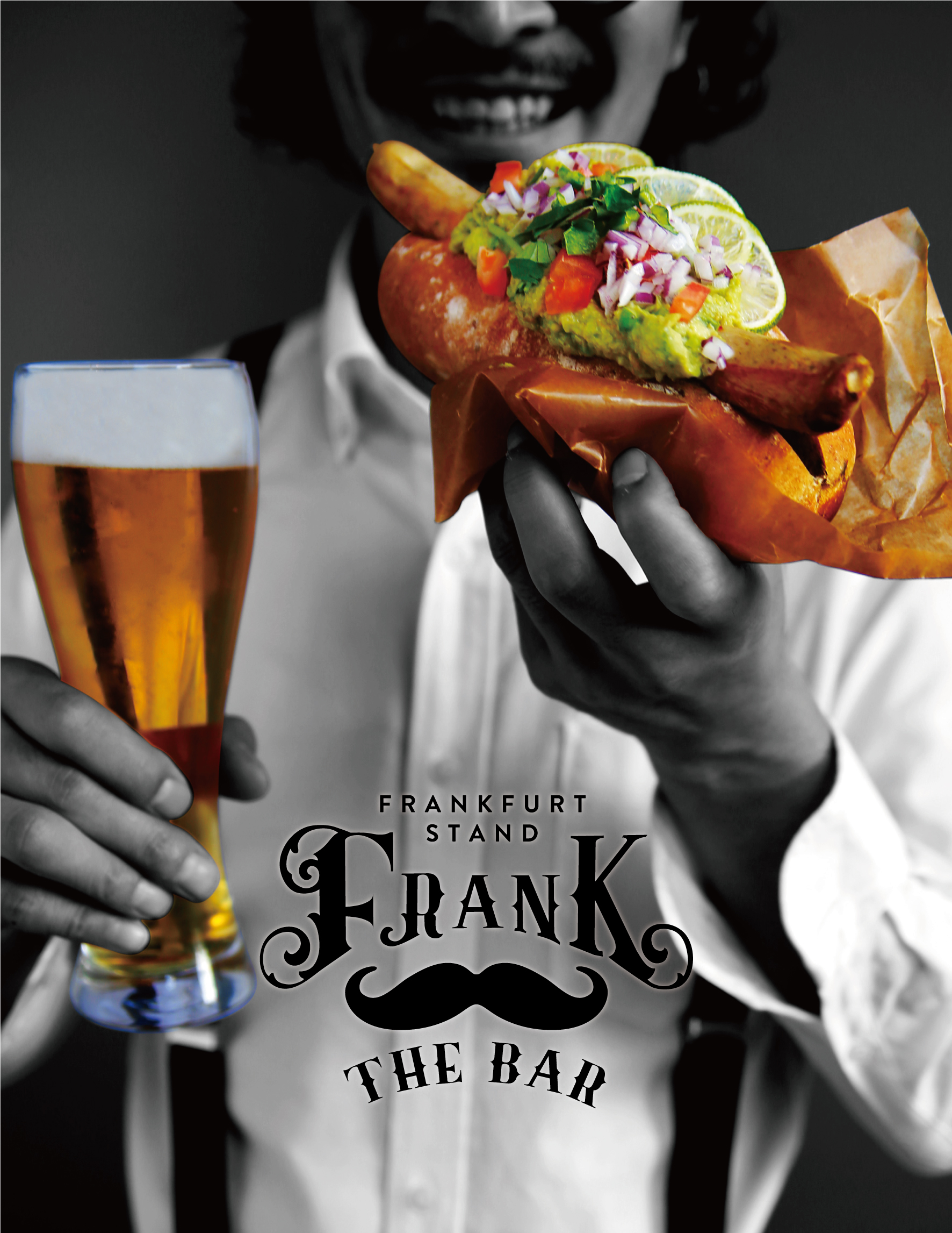 『髭』がアイコン！こだわりソーセージとお酒が愉しめる、フランクフルト・スタンド「FRANK THE BAR」が、2020年2月19日(水) 大阪・梅田の「EST FOODHALL」にグランドオープン！
