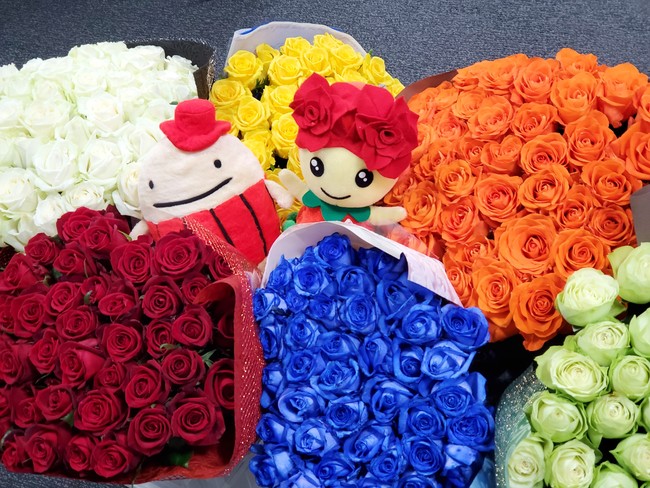バラ苗生産日本一のまち 岐阜県大野町がセントレアをバラの花束で激励 中部国際空港株式会社のプレスリリース