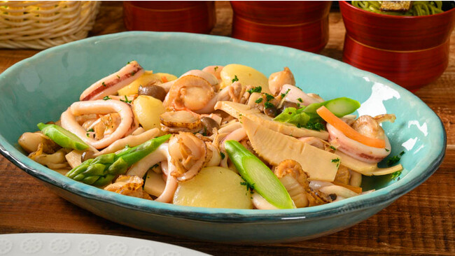 海の幸といも餅の行者にんにくバター醤油焼き 海の幸といも餅の行者にんにくバター醤油焼き