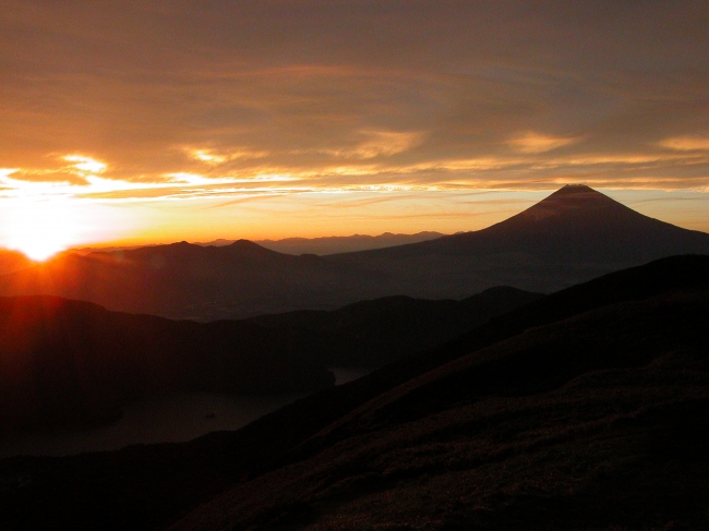 駒ケ岳山頂からの夕焼け