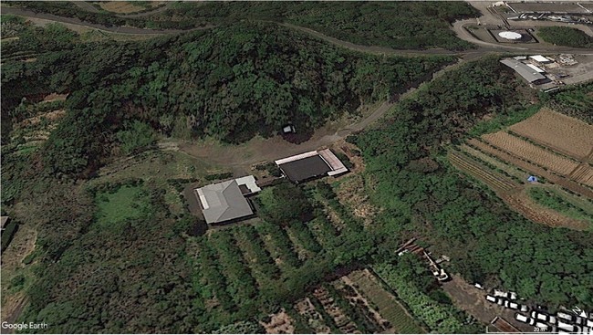 TENNEI上空から©️Google Earth 敷地面積2,787坪にリノベーションしたフィールドをオープン予定