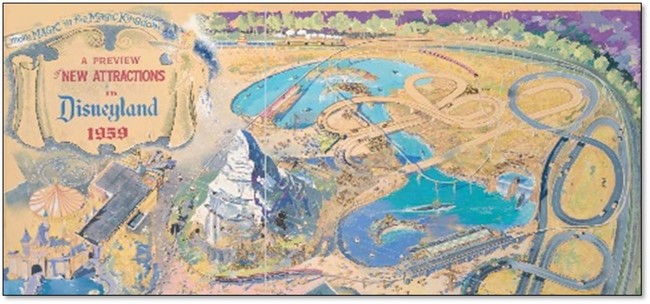 1958 年にハーブ・ライマンが作成した「1959年ディズニーランドの新しいアトラクションのプレビュー