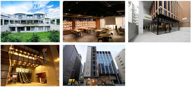 左からWeBase 鎌倉、WeBase 京都、WeBase 広島、WeBase 高松、WeBase 博多 左からWeBase 鎌倉、WeBase 京都、WeBase 広島、WeBase 高松、WeBase 博多