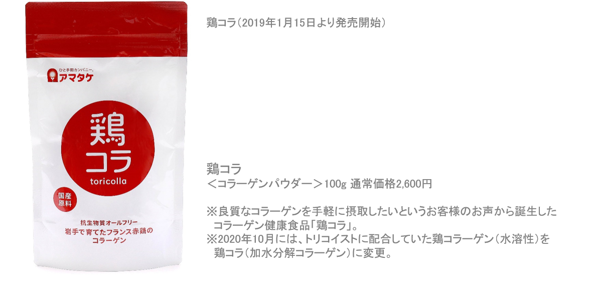 サラダチキンのアマタケがプロデュースするコラーゲン化粧品「トリコイスト」が7月15日で10周年｜株式会社アマタケのプレスリリース