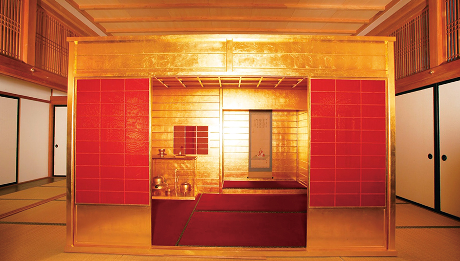 大丸梅田店15階 金の大祭典 初開催 復元されたあの 黄金の茶室 が登場 絢爛豪華なわびさびを 赤鬼や青鬼の純金小判や18金製のアマビエも 株式会社 大丸松坂屋百貨店のプレスリリース