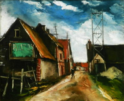 モーリス・ド・ヴラマンク「村の道」 油彩　54.0×65.4㎝