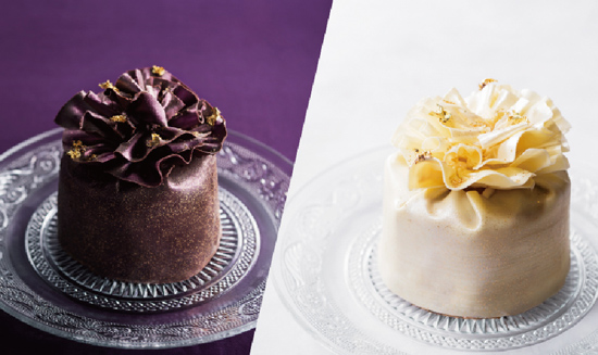 2／3～バレンタインケーキ（左）、3／1～ホワイトデーケーキ（右）