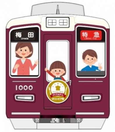 阪急電車の顔出しパネル　イメージ