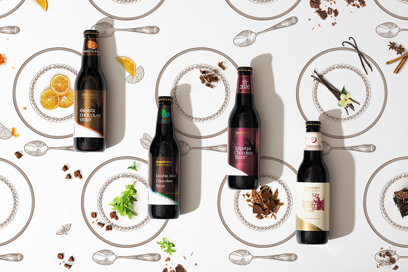 サンクトガーレン、チョコビール4種を2020年1月9日より数量限定発売。2020年の限定はチョコミン党の方必飲「ダブルミントチョコレートスタウト」。バレンタインギフトにも
