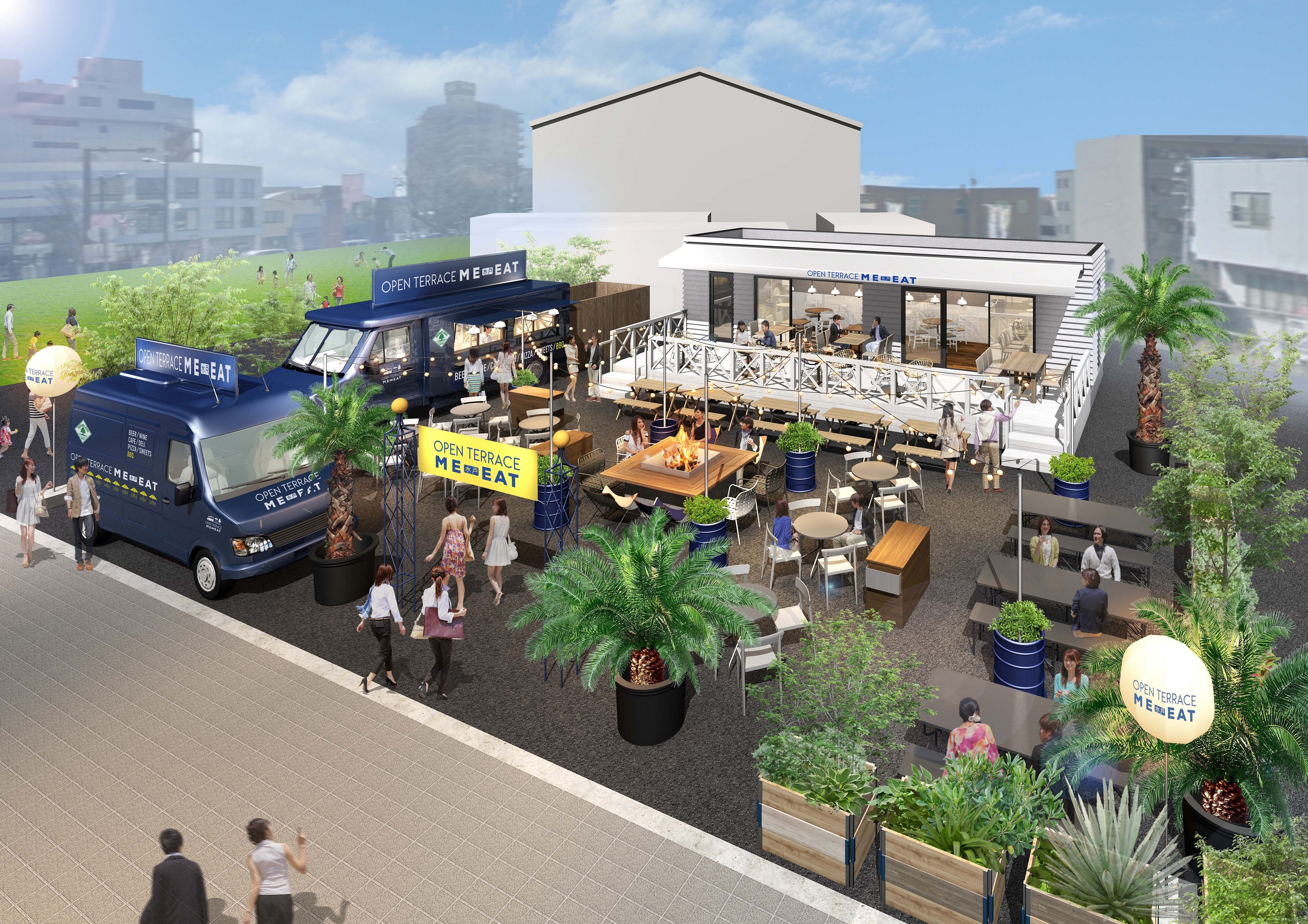 水戸のど真ん中が賑わいの場に 126席のカフェ レストラン Open Terrace Me Eat オープンテラス ミーイート オープン 株式会社バルニバービのプレスリリース