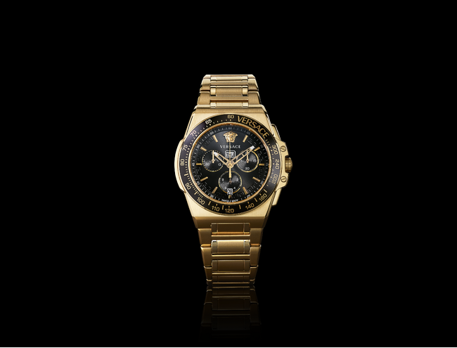 CHRONO」を2023年8月2日(水)に発売。 業界チャネル ウエニ貿易｜BtoBプラットフォーム －株式会社 GRECA クロノグラフのアイコンモチーフ「 EXTREME イタリアブランド『VERSACE』の腕時計から、デイデイト表示を搭載した、ヴェルサーチェ